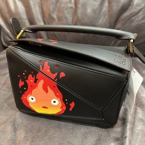 LOEWE x Howl's Moving Castle - Calcifer Small Puzzle Bag in Black - NWOT